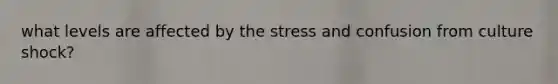 what levels are affected by the stress and confusion from culture shock?