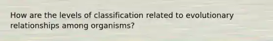 How are the levels of classification related to evolutionary relationships among organisms?