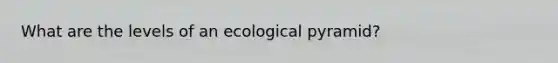 What are the levels of an ecological pyramid?