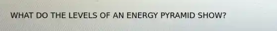 WHAT DO THE LEVELS OF AN ENERGY PYRAMID SHOW?