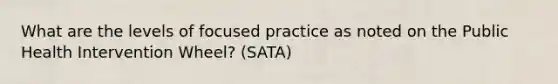 What are the levels of focused practice as noted on the Public Health Intervention Wheel? (SATA)