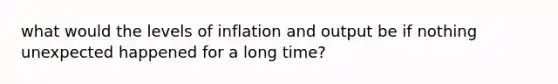 what would the levels of inflation and output be if nothing unexpected happened for a long time?