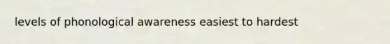 levels of phonological awareness easiest to hardest