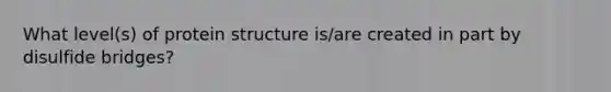 What level(s) of protein structure is/are created in part by disulfide bridges?