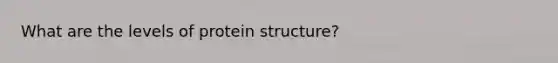 What are the levels of protein structure?