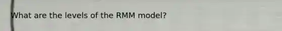 What are the levels of the RMM model?