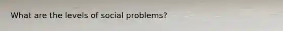 What are the levels of social problems?