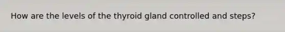 How are the levels of the thyroid gland controlled and steps?