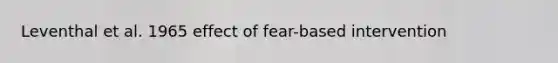 Leventhal et al. 1965 effect of fear-based intervention