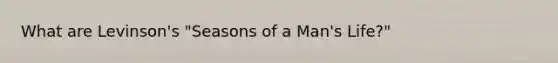 What are Levinson's "Seasons of a Man's Life?"