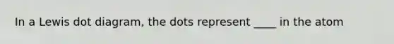 In a Lewis dot diagram, the dots represent ____ in the atom