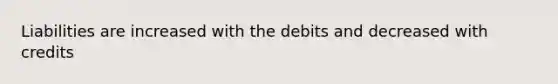 Liabilities are increased with the debits and decreased with credits