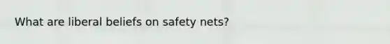 What are liberal beliefs on safety nets?