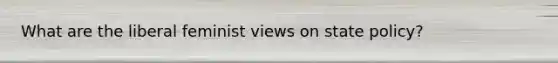 What are the liberal feminist views on state policy?