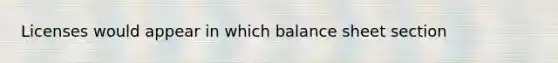 Licenses would appear in which balance sheet section