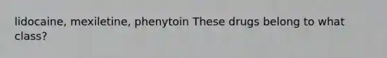 lidocaine, mexiletine, phenytoin These drugs belong to what class?