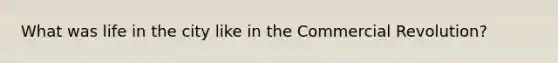 What was life in the city like in the Commercial Revolution?
