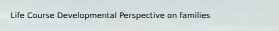 Life Course Developmental Perspective on families