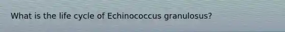 What is the life cycle of Echinococcus granulosus?