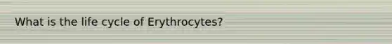 What is the life cycle of Erythrocytes?