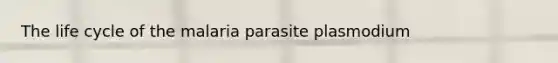 The life cycle of the malaria parasite plasmodium