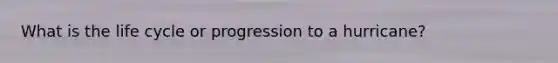 What is the life cycle or progression to a hurricane?