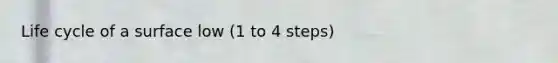 Life cycle of a surface low (1 to 4 steps)