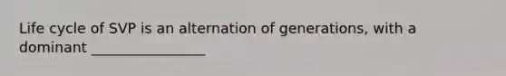 Life cycle of SVP is an alternation of generations, with a dominant ________________