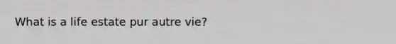 What is a life estate pur autre vie?