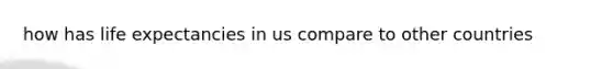 how has life expectancies in us compare to other countries