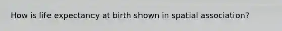 How is life expectancy at birth shown in spatial association?