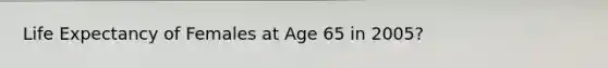 Life Expectancy of Females at Age 65 in 2005?