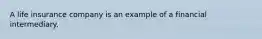 A life insurance company is an example of a financial intermediary.