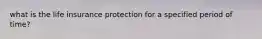 what is the life insurance protection for a specified period of time?