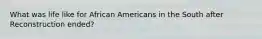 What was life like for African Americans in the South after Reconstruction ended?
