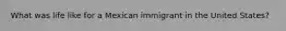 What was life like for a Mexican immigrant in the United States?