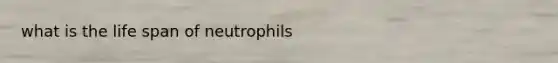 what is the life span of neutrophils