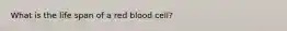 What is the life span of a red blood cell?