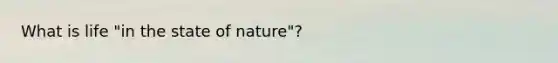 What is life "in the state of nature"?