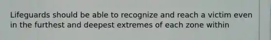 Lifeguards should be able to recognize and reach a victim even in the furthest and deepest extremes of each zone within