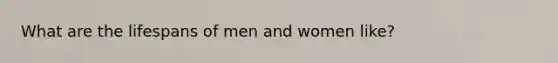 What are the lifespans of men and women like?