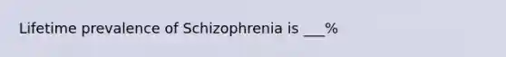 Lifetime prevalence of Schizophrenia is ___%