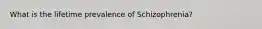 What is the lifetime prevalence of Schizophrenia?