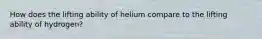 How does the lifting ability of helium compare to the lifting ability of hydrogen?