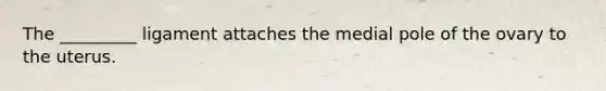 The _________ ligament attaches the medial pole of the ovary to the uterus.
