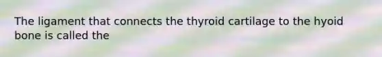 The ligament that connects the thyroid cartilage to the hyoid bone is called the