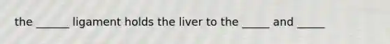 the ______ ligament holds the liver to the _____ and _____