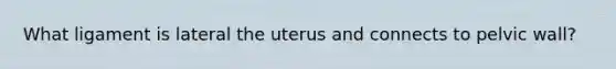 What ligament is lateral the uterus and connects to pelvic wall?