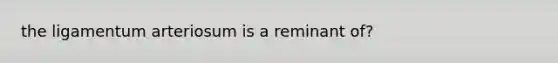 the ligamentum arteriosum is a reminant of?