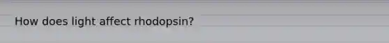 How does light affect rhodopsin?